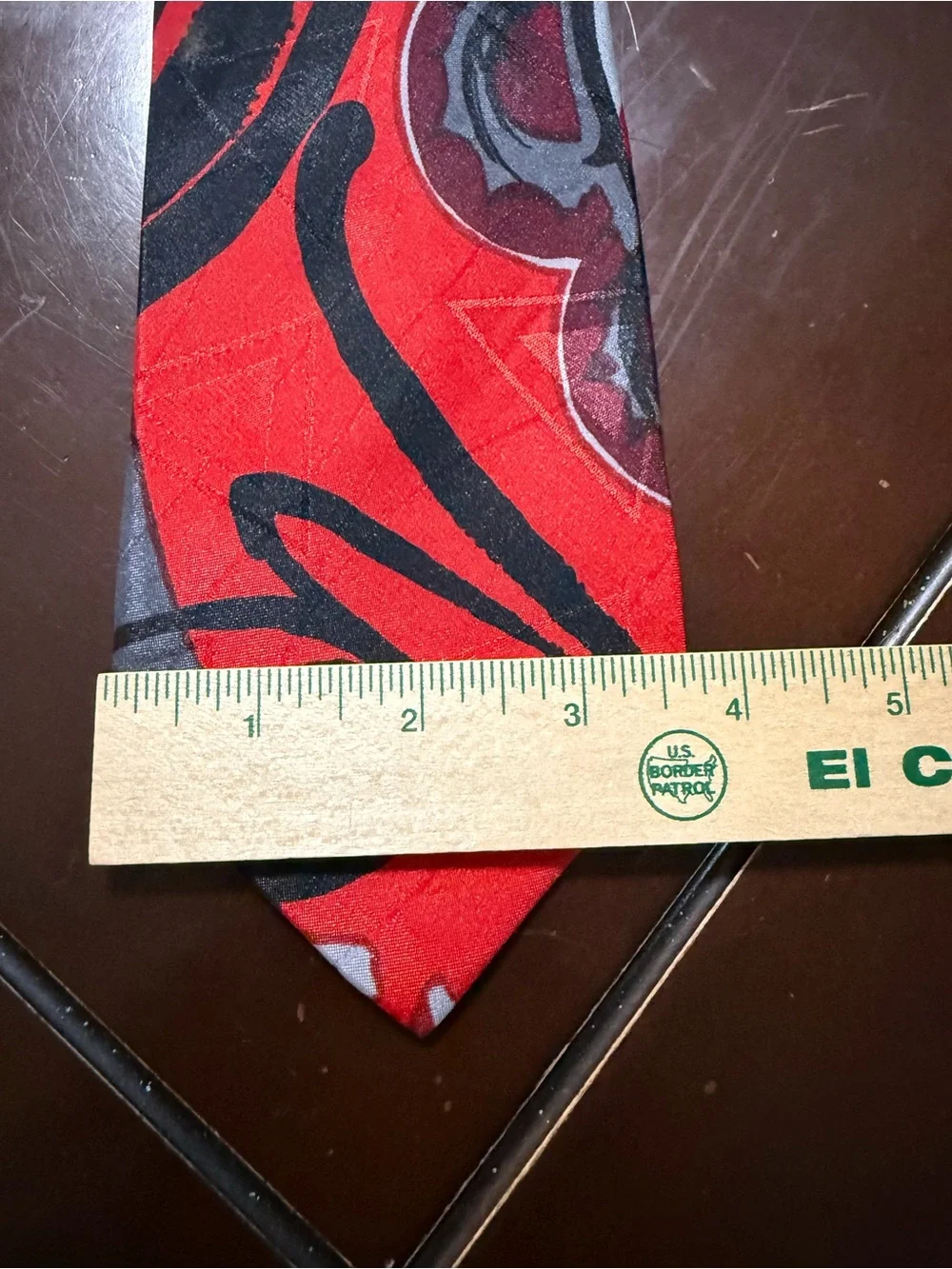 Pierre Balmain Red and Black Floral Abstract Men's Tie